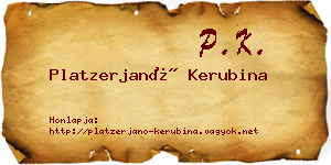 Platzerjanó Kerubina névjegykártya